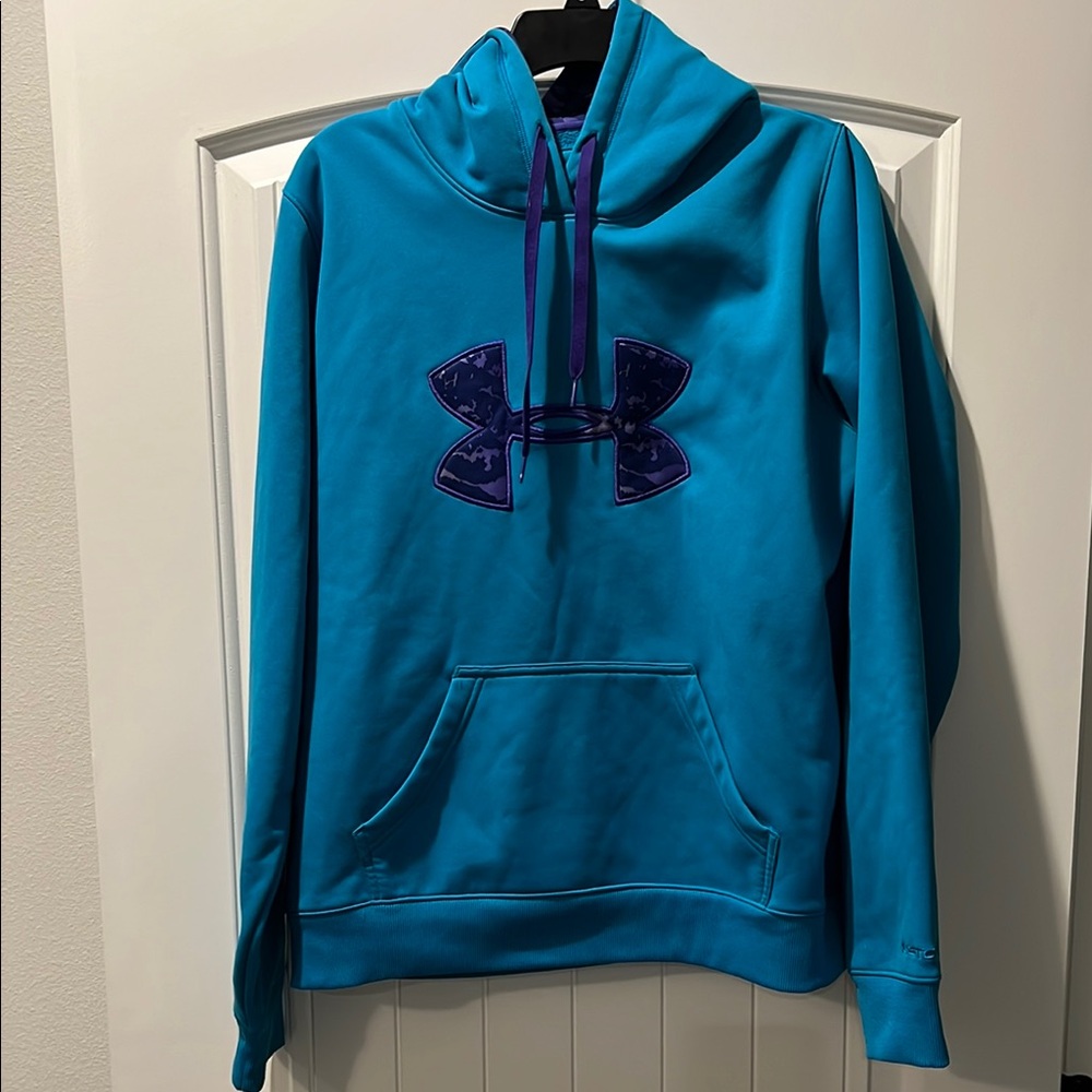 Under Armour Blue Hoodie with Purple Logo